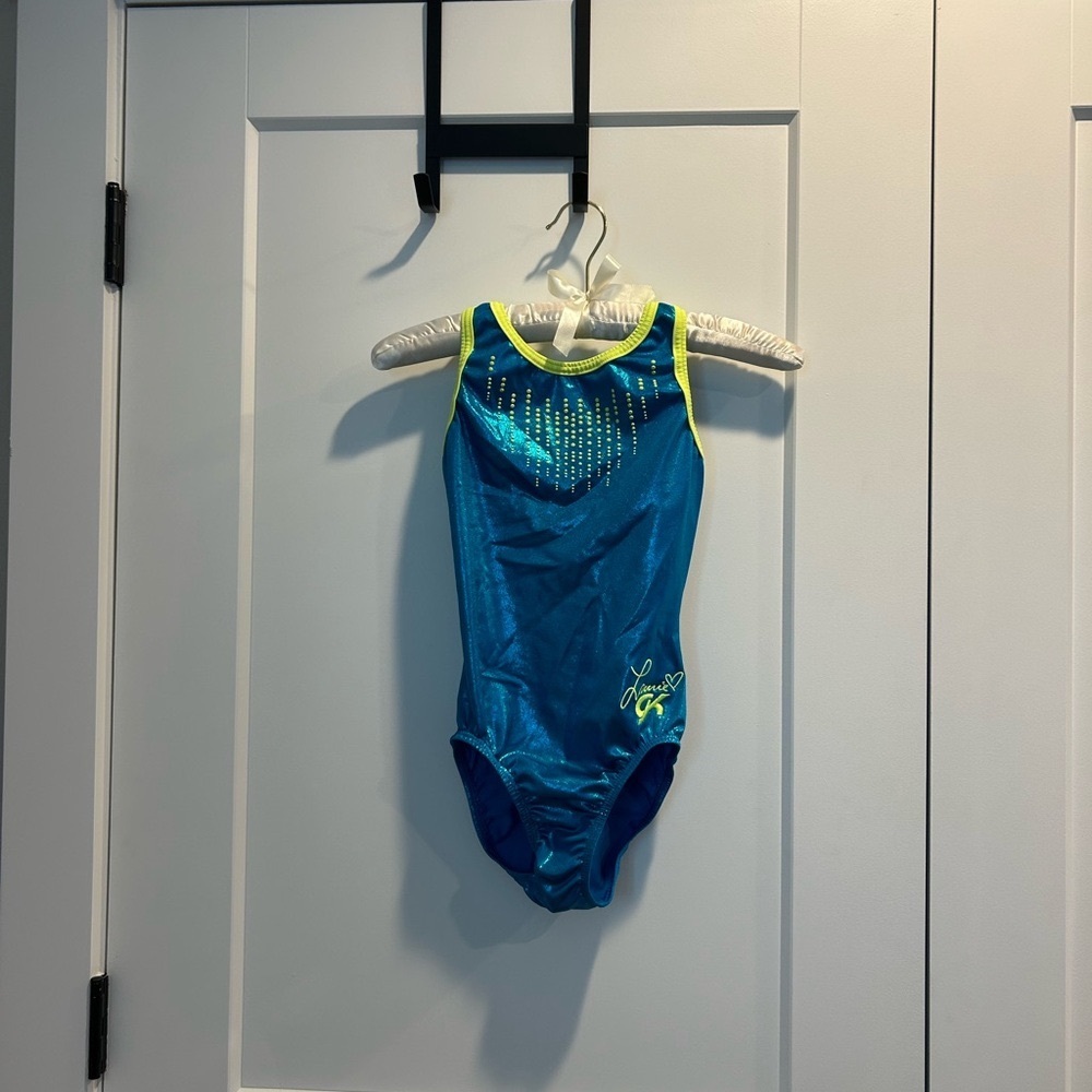 GK Laurie Girl’s blue & yellow Leotard size AXS